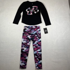 Under Armour Girls 5 Set Ikat Glitch Long Sleeve Shirt and Leggings msrp $46 - Picture 1 of 4
