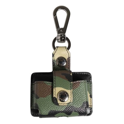 DOLCE & GABBANA Airpods Case Multicolor Camouflage Leather Metal Accessory $340 - Image 1 of 4