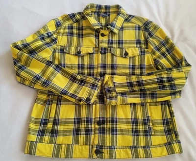 Elwood Mens Shacket Med Long Sleeve Yellow Black White Adjustable Waist Preowned - Image 1 of 4