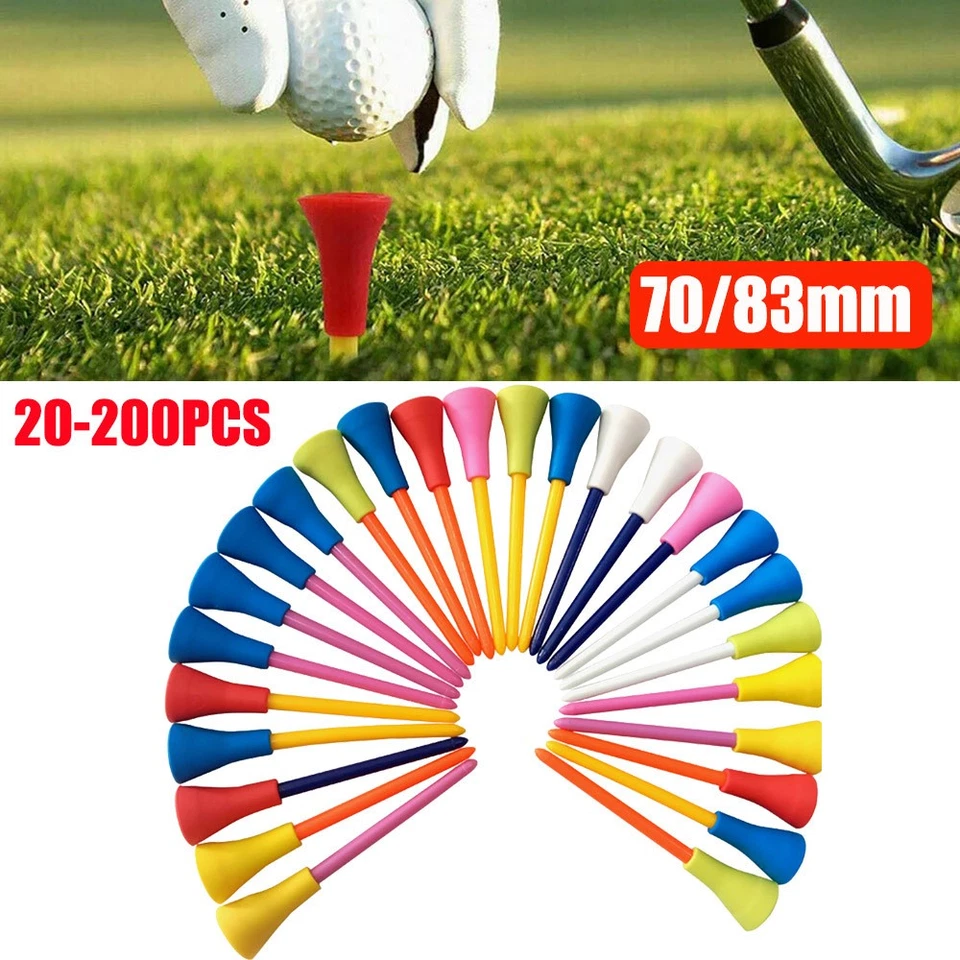 20-200pcs Plastic With Rubber Cushion Top 70/83mm Golf Tees Multi Color - image 1 of 4