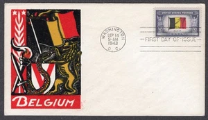 1943 Overrun Countries Belgium (Scott 914) - Stehle Smartcraft FDC TB390 - Bild 1 von 1
