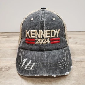 Kennedy 2024 Hat Cap Strap Back Gray Trucker Mesh Distressed Embroidered RFK - Picture 1 of 8