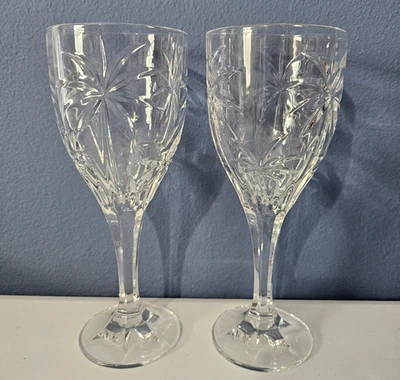 Set of 2 Godinger Crystal Palm Tree South Beach Collection Wine or Water Goblet - Image 1 of 4