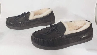 Bearpaw Mindy Mujer Talla 8 Negro Gamuza Zapatilla Mocasín Forro Piel de Oveja EXCELENTE Foto 1 de 4
