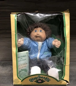 Vintage 1983 Coleco CPK braune Haare Junge Bernard Jimmy mit Box Geburtsurkunde - Bild 1 von 15