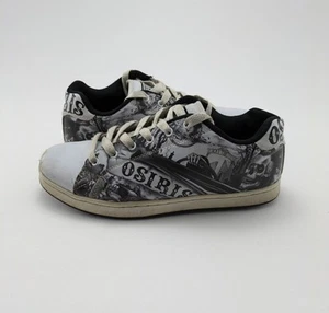 Hombres OSIRIS Troma Redux ABEL Chicano Calavera Dados Blanco Negro Zapatos de Skate Talla 8.5 - Imagen 1 de 7