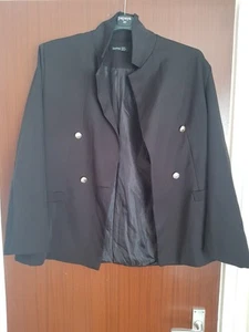 Boohoo Damen Blazer Jacke schwarz mit Knöpfen Größe 16 UK EU 44 US 12 Polyester - Bild 1 von 9