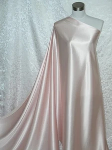 New 100% Silk Charmeuse Fabric Light Pink Per Yard - Picture 1 of 2