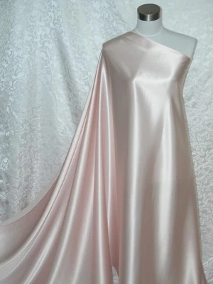 New 100% Silk Charmeuse Fabric Light  Pink  Per Yard - Image 1 of 2