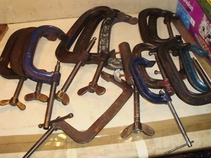 Joblot, 13 vintage mostly Record G clamps for restoration - Picture 1 of 17
