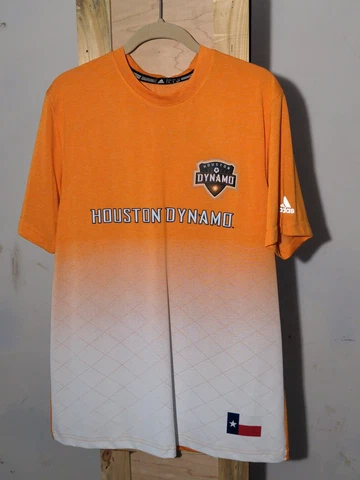 Men's Adidas Climalite Houston Dynamo Orange, White Tshirt L Cover