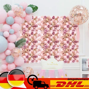 6 Stück Künstliche Blumenwand Panel DIY Hochzeit Hintergrund DIY Rosenwand Dekor - Bild 1 von 11