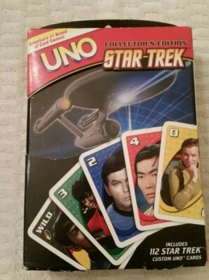 STAR TREK COLLECTOR'S EDITION UNO CARD GAME IN TIN 2008 FUNDEX 112 TREK CARDS  - Image 1 of 2