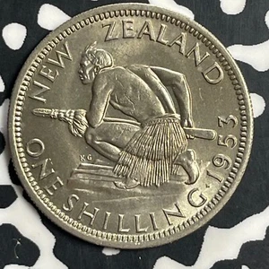 1953 New Zealand 1 Shilling Lot#T0755 High Grade! Beautiful! Key Date! - Picture 1 of 2