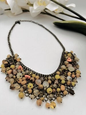 COLDWATER CREEK бронзового тона сетки подвеской бисер воротник заявление ожерелье  - Изображение 1 из 3