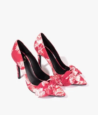 TED BAKER LONDON Tacones Ryama Tapiz Rojo Glitch Arco Corte Punta Talla 38.5 8 Foto 1 de 4