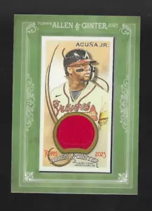 2023 Topps Allen & Ginter ~ Mini Framed Relic RONALD ACUNA JR - RED JERSEY - Picture 1 of 2