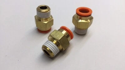 SMC KQ2H11-35AS 3/8" Brass Male Adapter Push to Connect Fitting (Pack of 3) - Image 1 of 4
