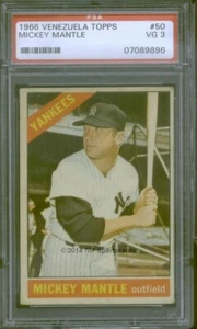 1966 Venezuela Topps 50 Mickey Mantle PSA 3 (9896) - Picture 1 of 2
