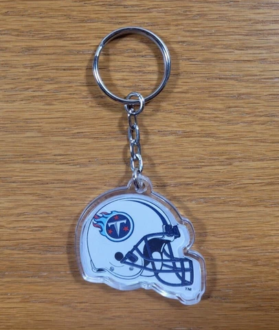 TENNESSEE TITANS Clear Plastic Helmet Logo NFL Football Key Ring Key Chain Cover