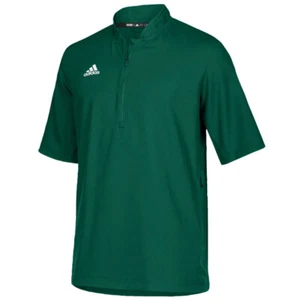 Adidas men's $65 Team Iconic S/S 1/4 Zip Cage Jacket / Shirt size M Green #46 - Picture 1 of 1