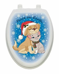 Tatuajes de Inodoro Paz en la Tierra Vinilo Extraíble Navidad Tapa Decoración - Imagen 1 de 2