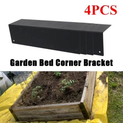4PCS Garden Elevated Bed Corner Bracket Fixed Connection Furniture WIth Screws - Image 1 of 4