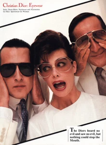 1983 Christian Dior Eyewear: The Diors Heard No Evil Vintage Print Ad - Picture 1 of 1
