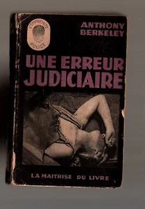 ANTHONY BERKELEY UNE ERREUR JUDICIAIRE COLLECTION EMPREINTE POLICE N°27 - Bild 1 von 3