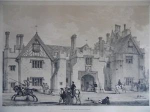 Compton Wynyates Warwickshire, Elizabethan Scene. 1841 Joseph Nash Lithograph - Picture 1 of 4