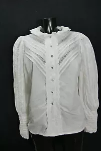 Gr.48 Trachtenbluse weiß Bluse für Dirndl Trachtenmeister mit Spitze TB9885 - Bild 1 von 4