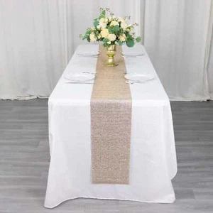 10"x108" CHAMPAGNE Plastic Crystal Rhinestones TABLE RUNNER Party Events - Picture 1 of 8