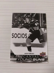 22-23 Series 1 UD Canvas Young Guns Black and White #C98 Jacob Perreault - Ducks - Picture 1 of 2