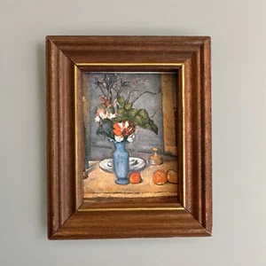 Jarrón MCM Pequeño Vintage El Azul Paul Cezanne Enmarcado Lienzo Pintura Arte Louvre - Imagen 1 de 6
