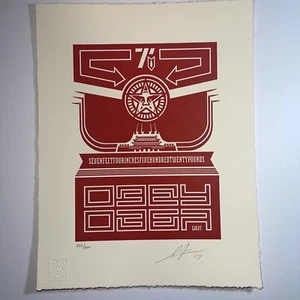 Shepard Fairey Obey Chinese Banner #1 2001 Letterpress Signed Art Print - Picture 1 of 4