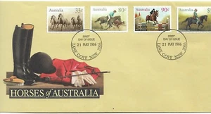 1986 Horses of Australia set 4 Stamps FDI  21 May 1986 Lane Cove NSW  - Picture 1 of 1