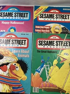 Vintage Lot of 4 1980s Sesame Street Magazines CTW WORN 1985 1986 Big Bird - Picture 1 of 5