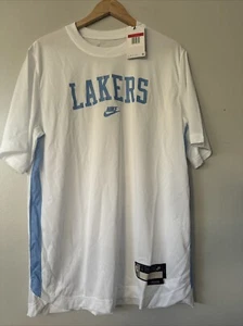 Nike NBA Lakers Hard Wood Classic Team Issue weiß und babyblau Shirt Größe LT - Bild 1 von 4