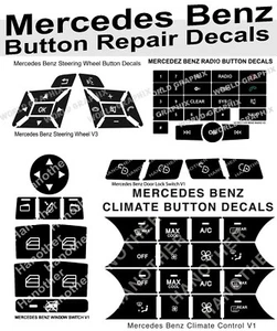 Paquete premium de reparación de botones Mercedes Benz calcomanías de ventana de CA dirección - Imagen 1 de 2