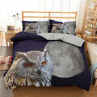 Night Moonlight Owl Duvet Doona Cover Double Queen Bedding Quilt Cover Pillowcas