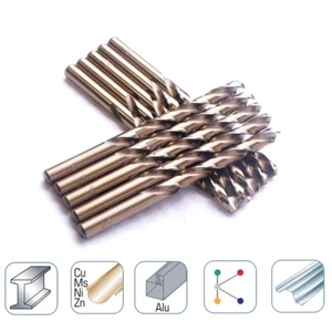 10pcs 3/16" x 3-1/2" Cobalt Drill Bit HSS M35 Jobber Length Metal Wood Drill Bit - Picture 1 of 10