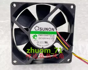 1PC SUNON PMD1208PTV3-A F.GN 8025 12V 3.2W 8CM Ball bearing chassis cooling fan - Picture 1 of 3