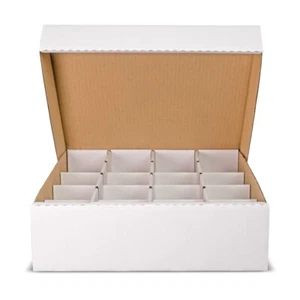 Riesen Deck-Box Aufbewahrung weiß 16 Fächern für TCGs + Hüllen und Etiketten - Bild 1 von 9