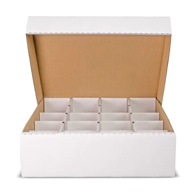 Riesen Deck-Box Aufbewahrung weiß 16 Fächern für TCGs + Hüllen und Etiketten - Bild 1 von 4