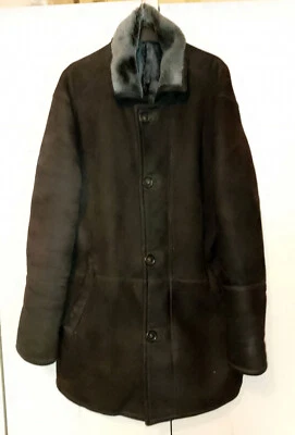 Abrigo MILESTONE Pelle di Agnell piel de cordero auténtica piel de oveja marrón gamuza cordero, 52-L Foto 1 de 4