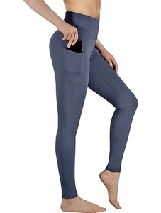 Womens High Waist Sports Yoga Pants With Pockets Gym Leggings Fitness Sz L - Picture 1 of 4