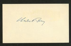 Charles Percy d.2011 signed autograph auto 3x5 card U.S. Senator Illinois C816 - Picture 1 of 1