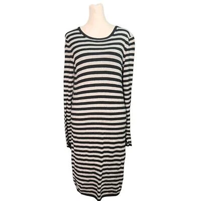 Vestido Suéter Michael Kors Para Mujer Gris/Negro Rayas Cremallera Tejido, Talla Pequeña Foto 1 de 4