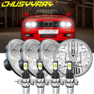 For BMW 325i 528i 535i 735i E30 4pcs 5 3/4" 5.75 inch LED Headlight Hi/Lo Beam - Image 1 of 4