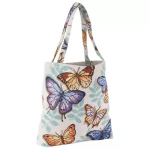 Butterfly Garden Tapestry Tote Bag Travel Shopping Books Crafts Cotton Blend NEW - Picture 1 of 3